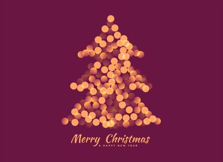 christmas tree made with bokeh lights backgroundのイラスト素材