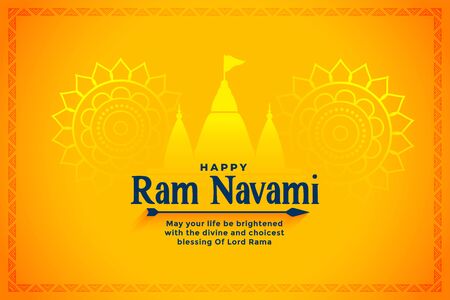 happy ram navami religious festival card designのイラスト素材