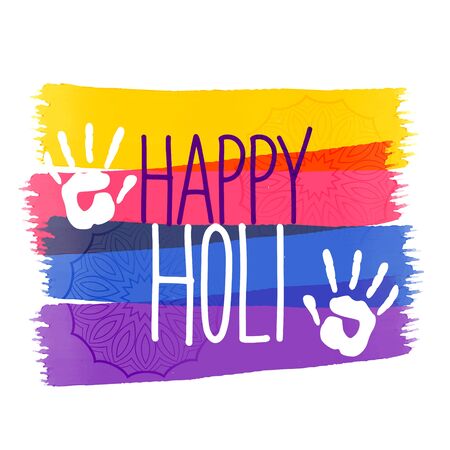 holi colors festival background with hand impressionのイラスト素材