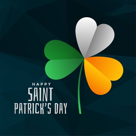 clover leaf in ireland flag colors for st patricks dayのイラスト素材