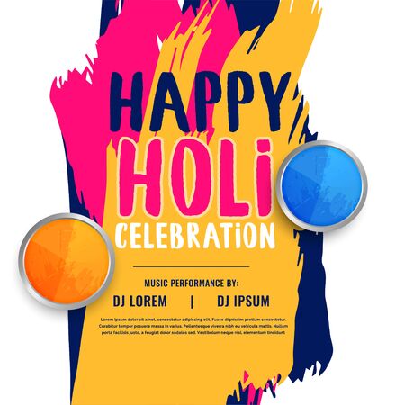 happy holi celebration invitation poster designのイラスト素材
