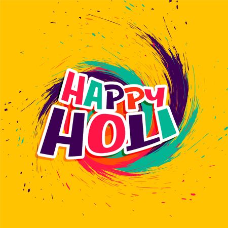 abstract happy holi wishes card in colorful styleのイラスト素材