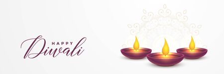 festival diya diwali banner designのイラスト素材