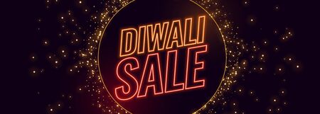 diwali sale banner in neon style with sparkle burstのイラスト素材