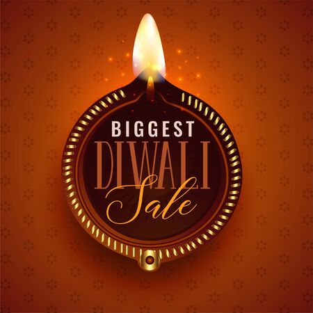 big diwali sale beautiful diya templateのイラスト素材