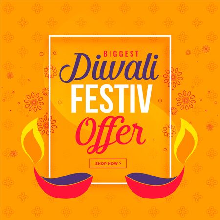 big diwali sale and offer background with diyaのイラスト素材
