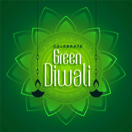 decorative eco green diwali concept background designのイラスト素材