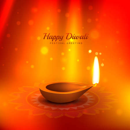 beautiful diwali background with diya and light rays coming from upwards designのイラスト素材