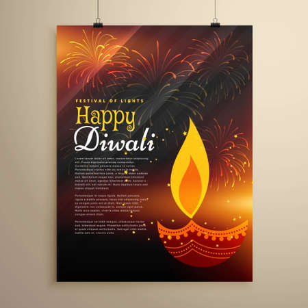festival celebration flyer design for diwali seasonのイラスト素材