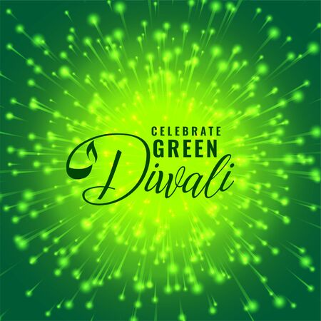 green diwali firework celebration concept background designのイラスト素材