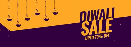 diwali festival sale banner with diya lamp decorationのイラスト素材