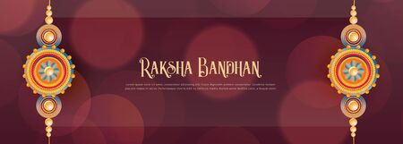 traditional indian raksha bandhan festival banner designのイラスト素材