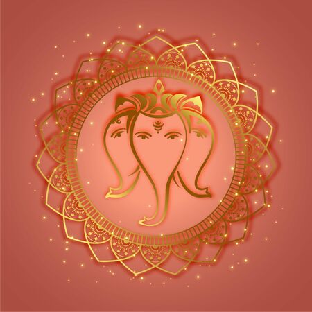 traditional lord ganesha ethnic style background designのイラスト素材
