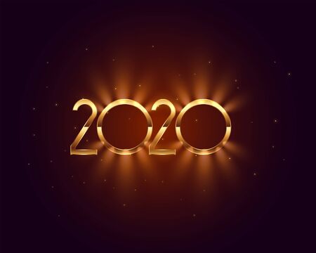 2020 new year shiny golden light background designのイラスト素材