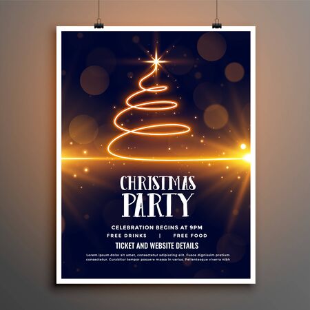 merry christmas party celebration beautiful flyer templateのイラスト素材