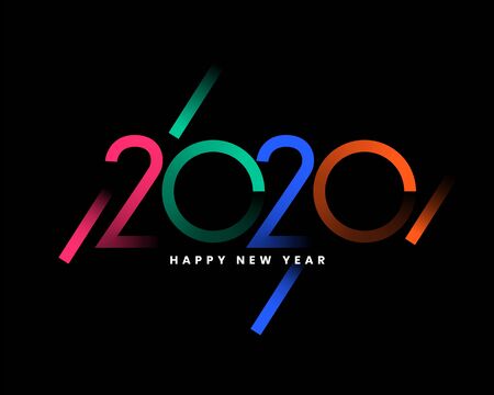 creative 2020 colors happy new year background