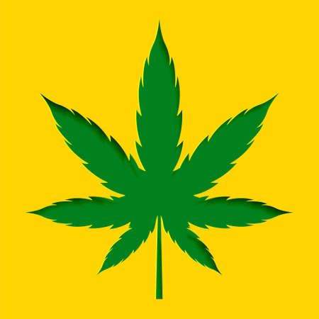 papercut style marijuana cannabis leaf design backgroundのイラスト素材