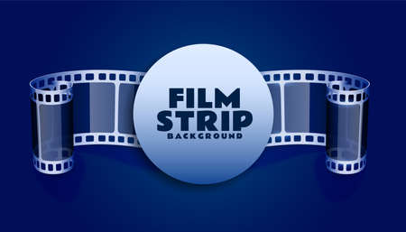 film reel strip in blue color backgroundのイラスト素材
