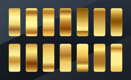 premium golden gradients swatches palette set design