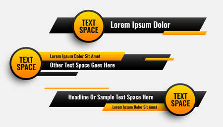 lower third banners in circle and geometric styleのイラスト素材