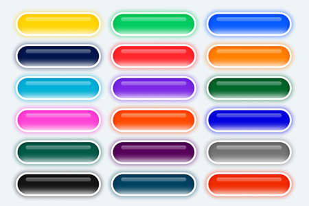 big set of rounded web wide buttons