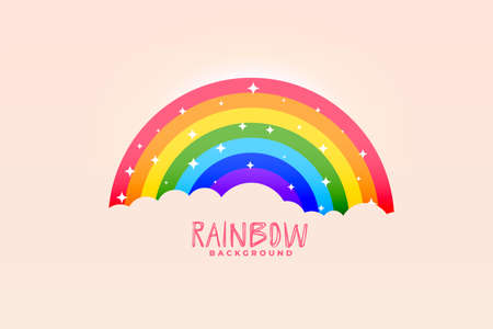 cute rainbow and clouds pink background stylish designのイラスト素材