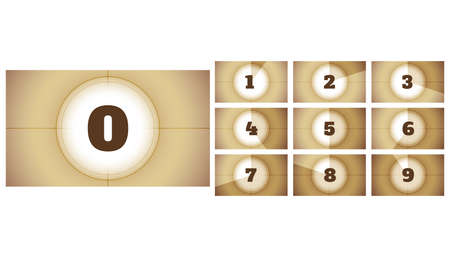 cinema film movie countdown timer frames presentationのイラスト素材