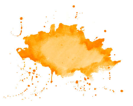 orange watercolor splatter stain texture background designのイラスト素材