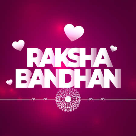 lovely raksha bandhan purple background with heartsのイラスト素材