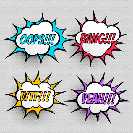 comic book expression text effect set of fourのイラスト素材