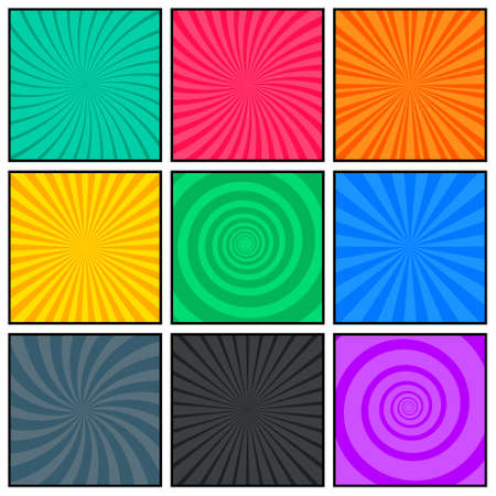 comic book empty page template with different pattern styleのイラスト素材