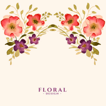 watercolor flower floral decoration template card designのイラスト素材