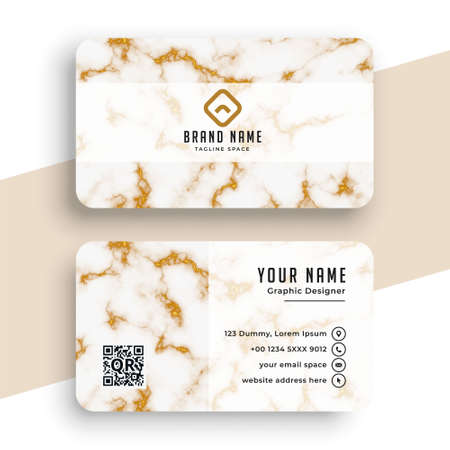 marble texture white and gold business card designのイラスト素材
