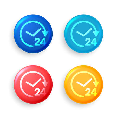 24 hour service symbols or buttons in four colors