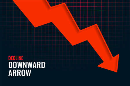 business decline downward arrow trend background designのイラスト素材