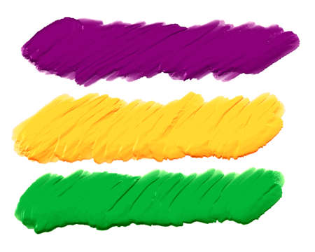 acrylic paint strokes banners set of threeのイラスト素材