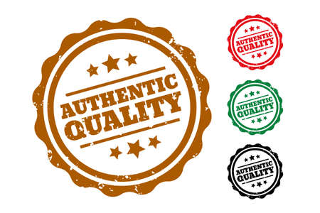 authentic quality rubber stamps set of fourのイラスト素材