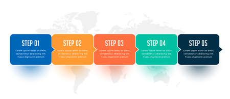 five steps modern business infographic template designのイラスト素材