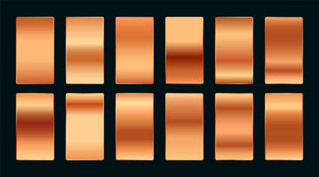 copper or rose gold premium gradient swatches palette setのイラスト素材