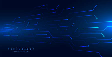 digital technology circuit lines mesh blue background design