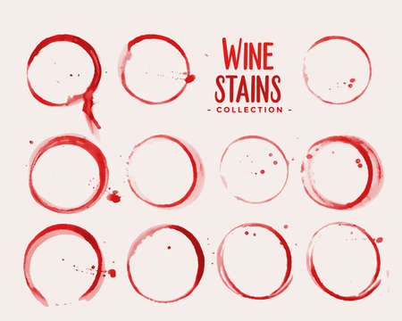 wine glass stain texture set designのイラスト素材