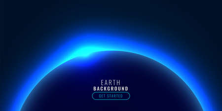 technology style planet with blue glowing lightのイラスト素材