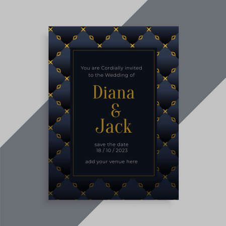 rpyal dark theme wedding invitation card designのイラスト素材