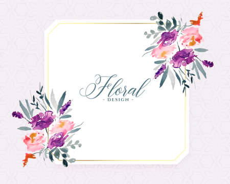 stylish watercolor flowers decorative background designのイラスト素材