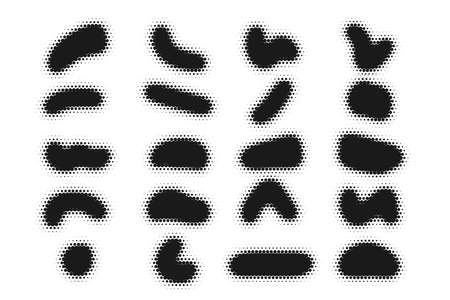 halftone abstract classic shapes collection designのイラスト素材