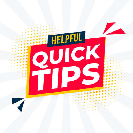 helpful quick tips background for support and hint