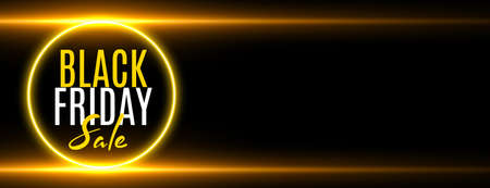 Black friday sale golden glowing banner with text spaceのイラスト素材