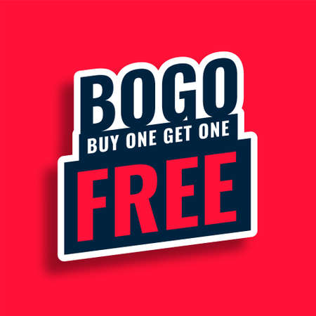 bogo buy one get one free sale tag sticker designのイラスト素材