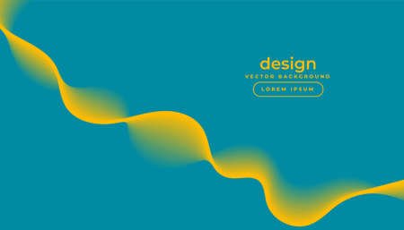 Blue background with flowing yellow wave design