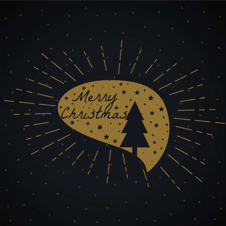 christmas tree and stars on chat bubbleのイラスト素材